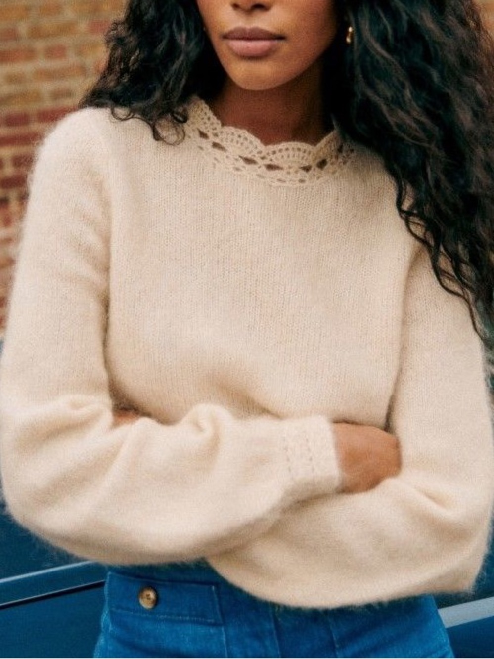 Sezane Kethy Mohair Wool Blend Mockneck Sweater XXS